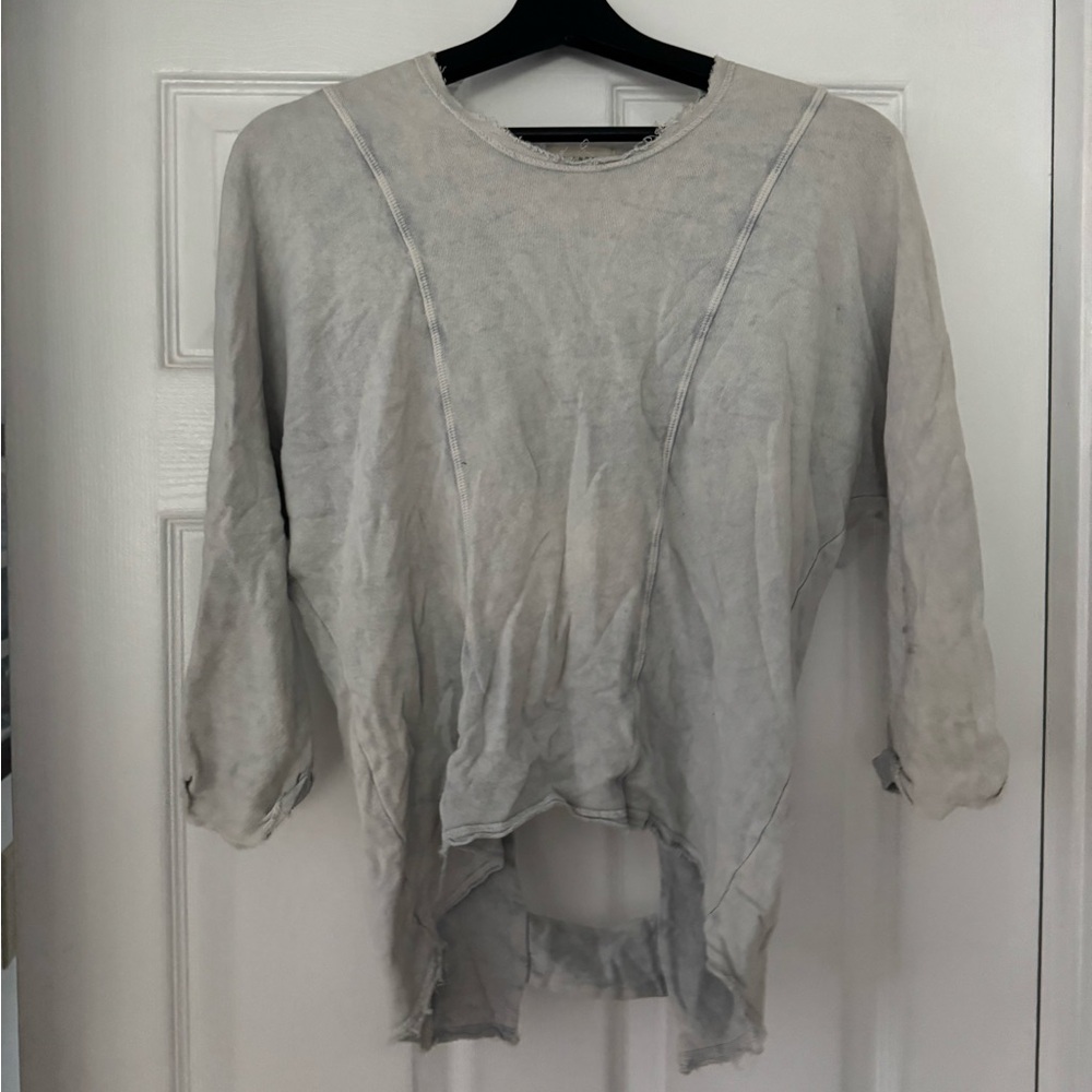 Sol Angeles light blue sweater with holes in the back